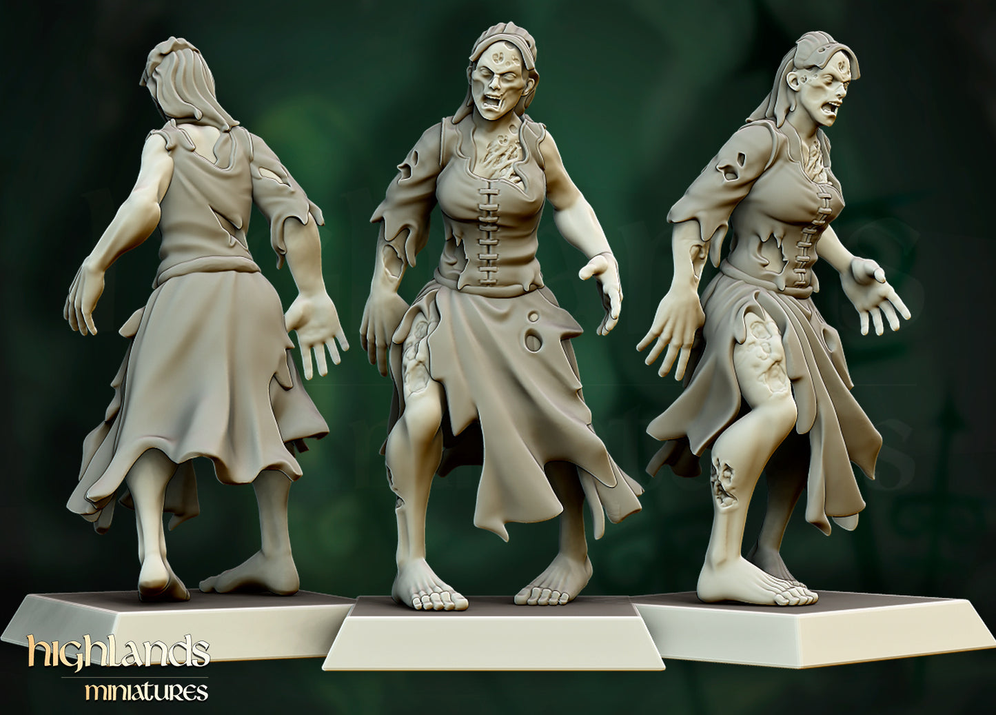Transilvanya Zombie Villagers 8x - Highlands Miniatures