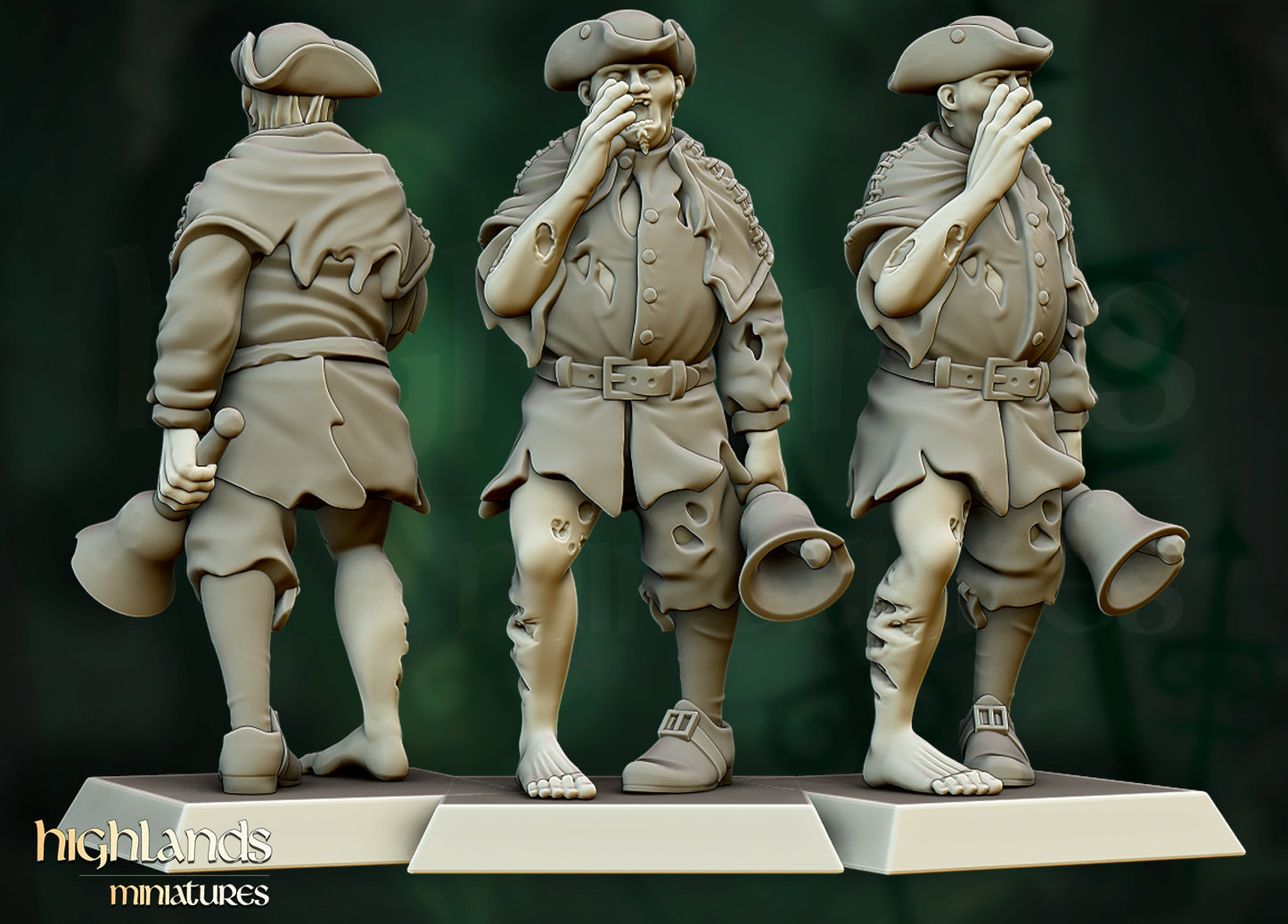 Transilvanya Zombie Command Group 3x - Highlands Miniatures