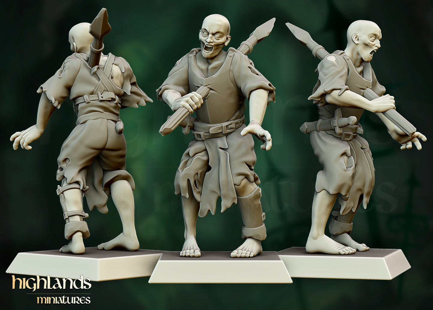 Transilvanya Zombie Warriors 5x - Highlands Miniatures