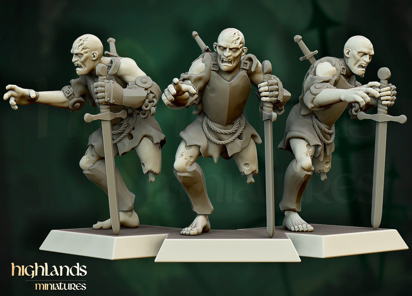 Transilvanya Zombie Warriors 5x - Highlands Miniatures