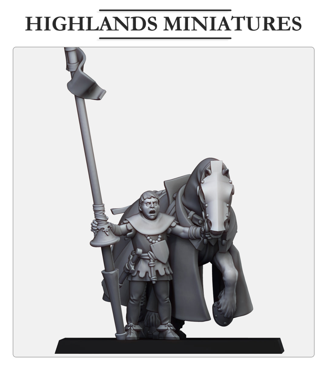 Gallia squire holding a horse Fillers & Heroes - Highlands Miniatures