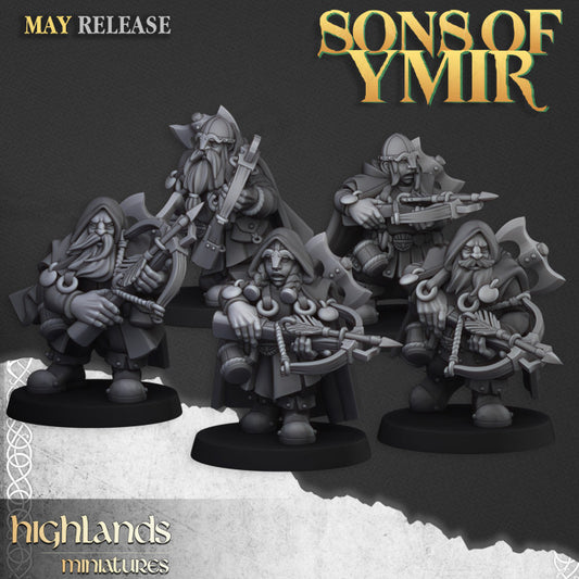 Dwarf Rangers with crossbows - Highlands Miniatures