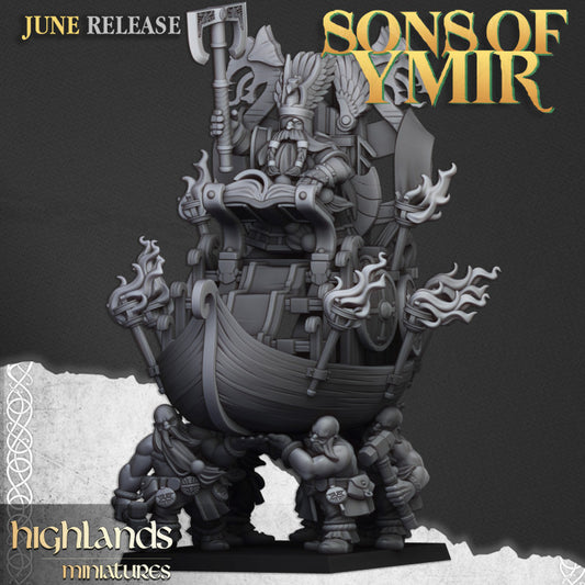 Dwarf King on Throne - Highlands Miniatures