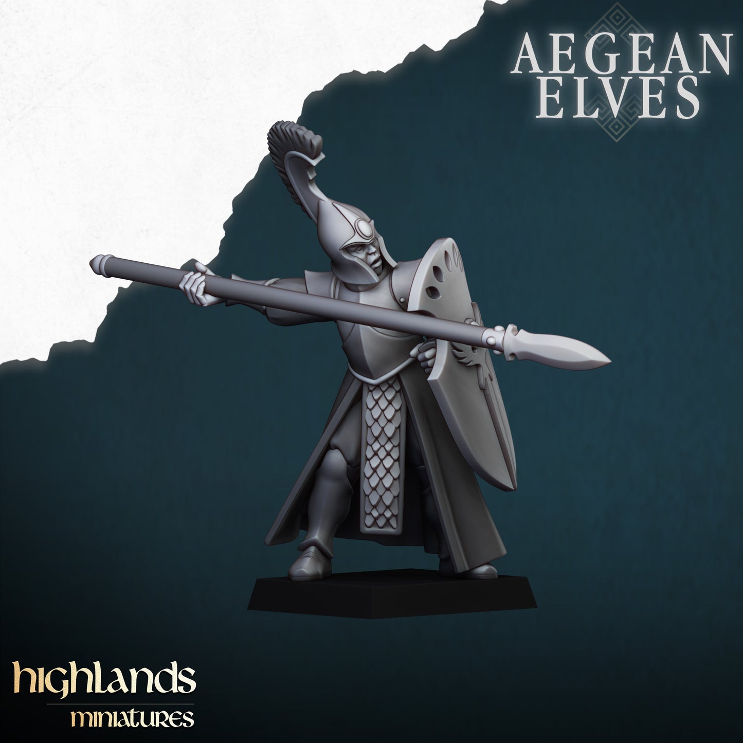 Aegean Elves Spearmen 15x- Highlands Miniatures
