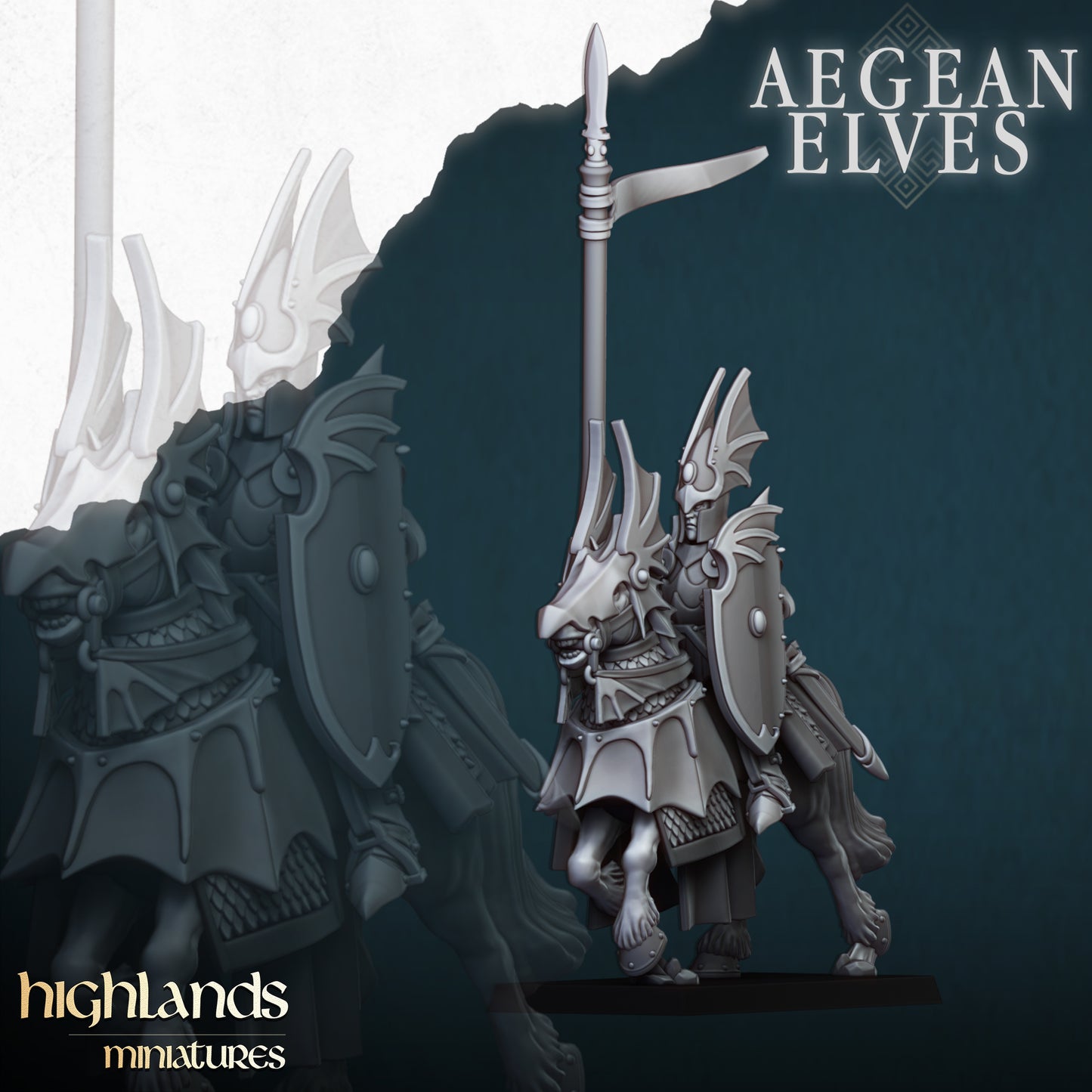 Aegean Elves Mounted Dragons 8x  - Highlands Miniatures