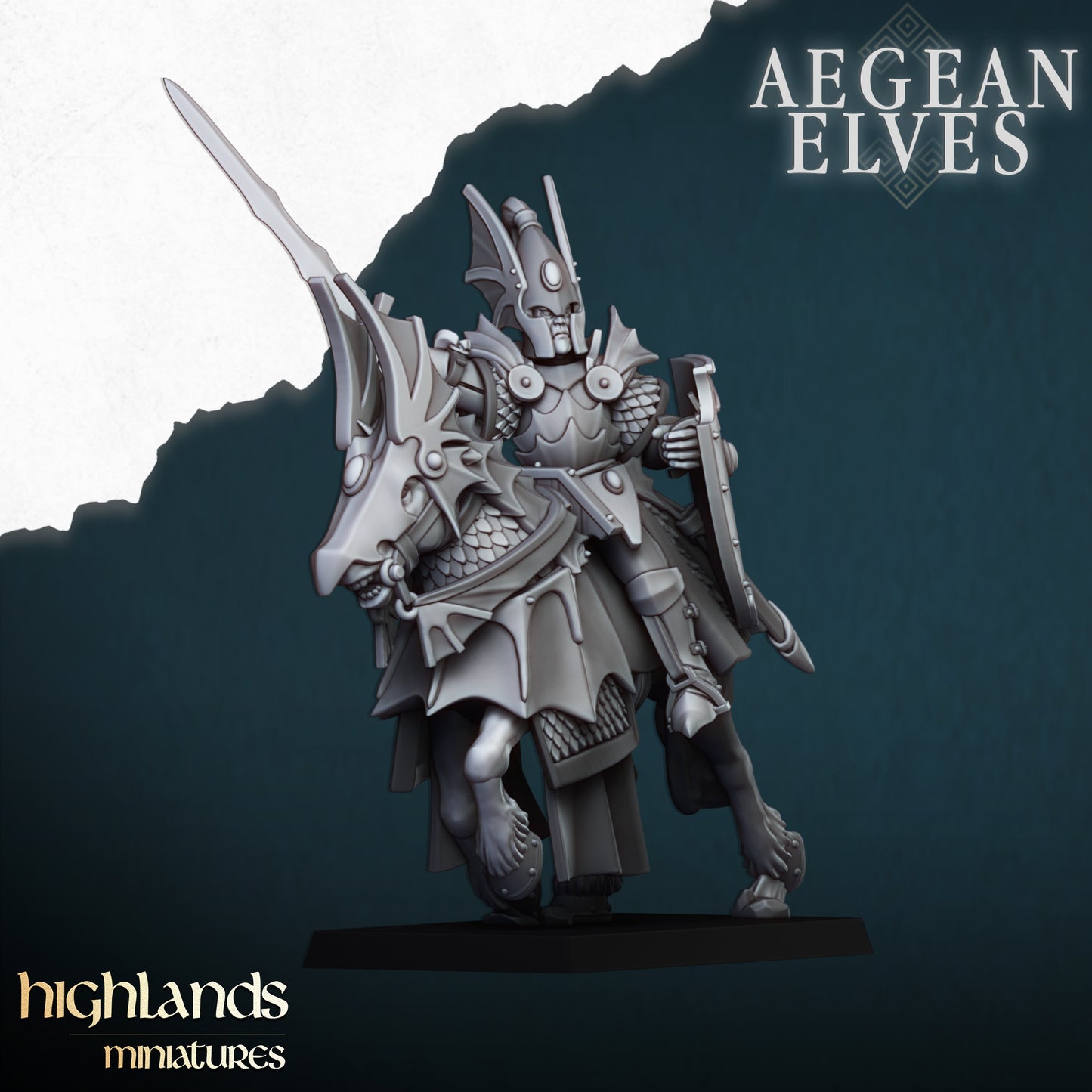 Aegean Elves Mounted Dragons 8x  - Highlands Miniatures