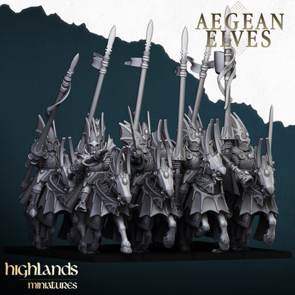 Aegean Elves Mounted Dragons 8x  - Highlands Miniatures