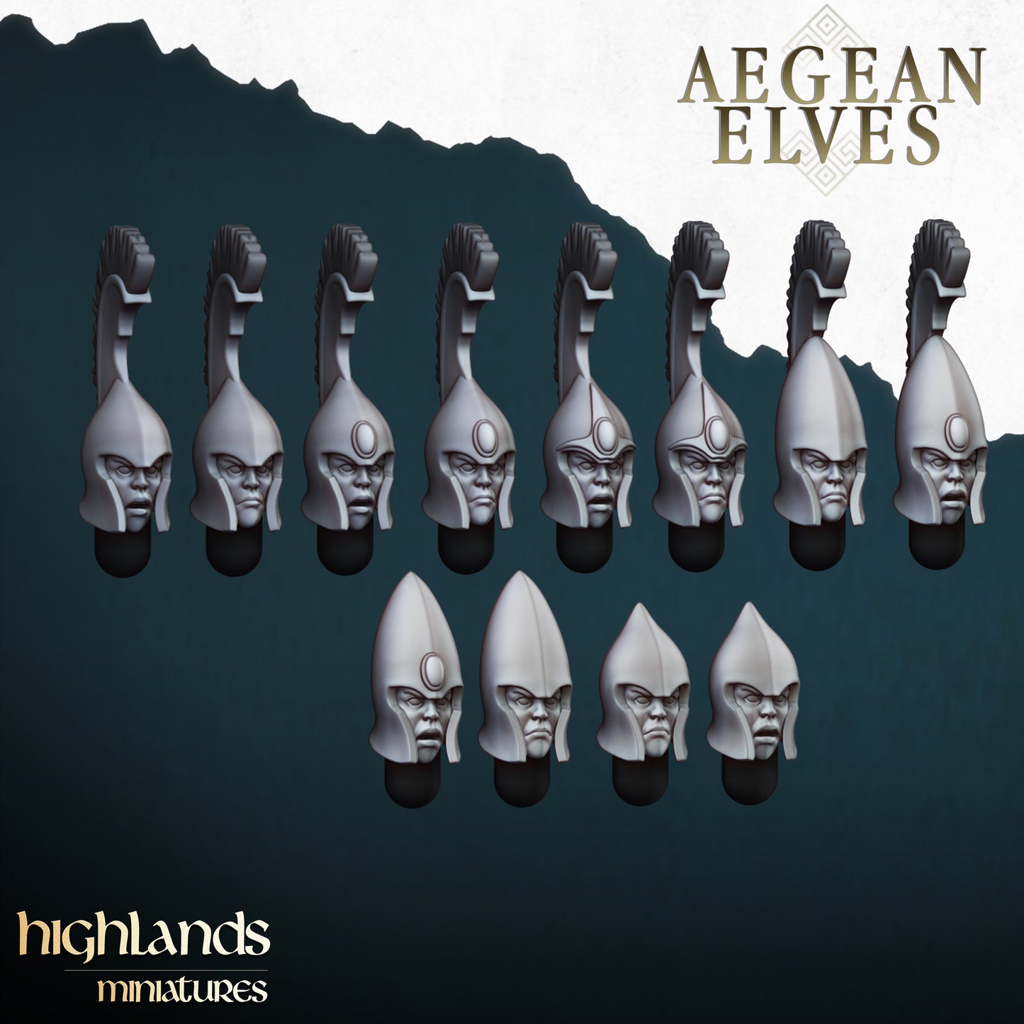 Aegean Elves Spearmen 15x- Highlands Miniatures