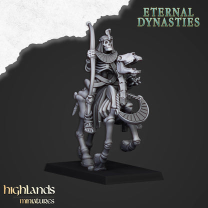 Ancient Skeletal Cavalry with Bows 8x - Highlands Miniatures