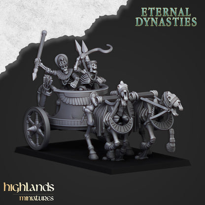 Ancient Skeletal Chariots 3x - Highlands Miniatures