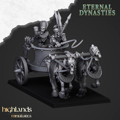 Ancient Skeletal Chariots 3x - Highlands Miniatures