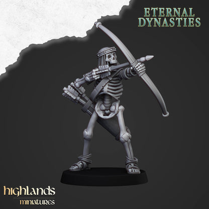 Ancient Skeleton with bows 10x- Highlands Miniatures