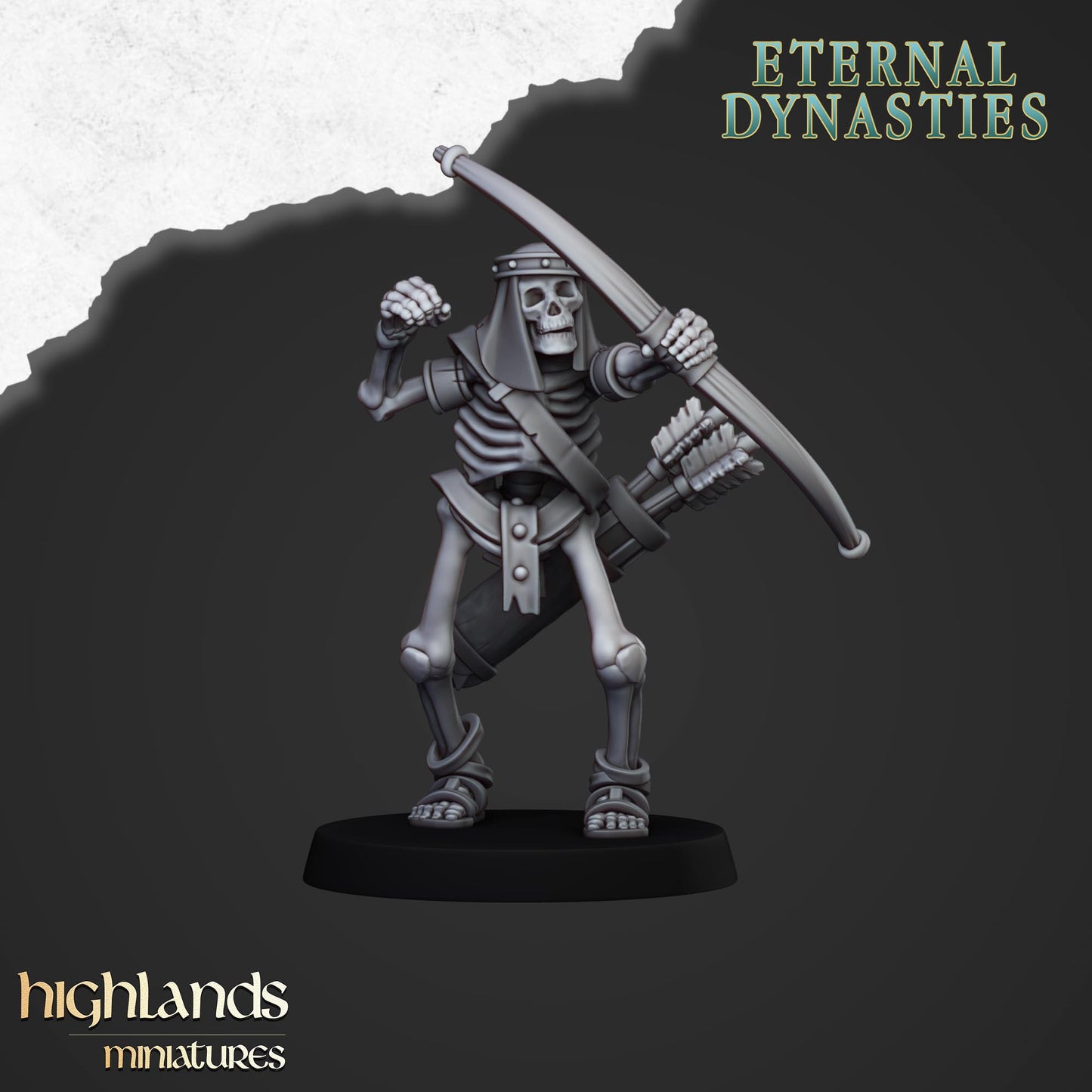 Ancient Skeleton with bows 10x- Highlands Miniatures