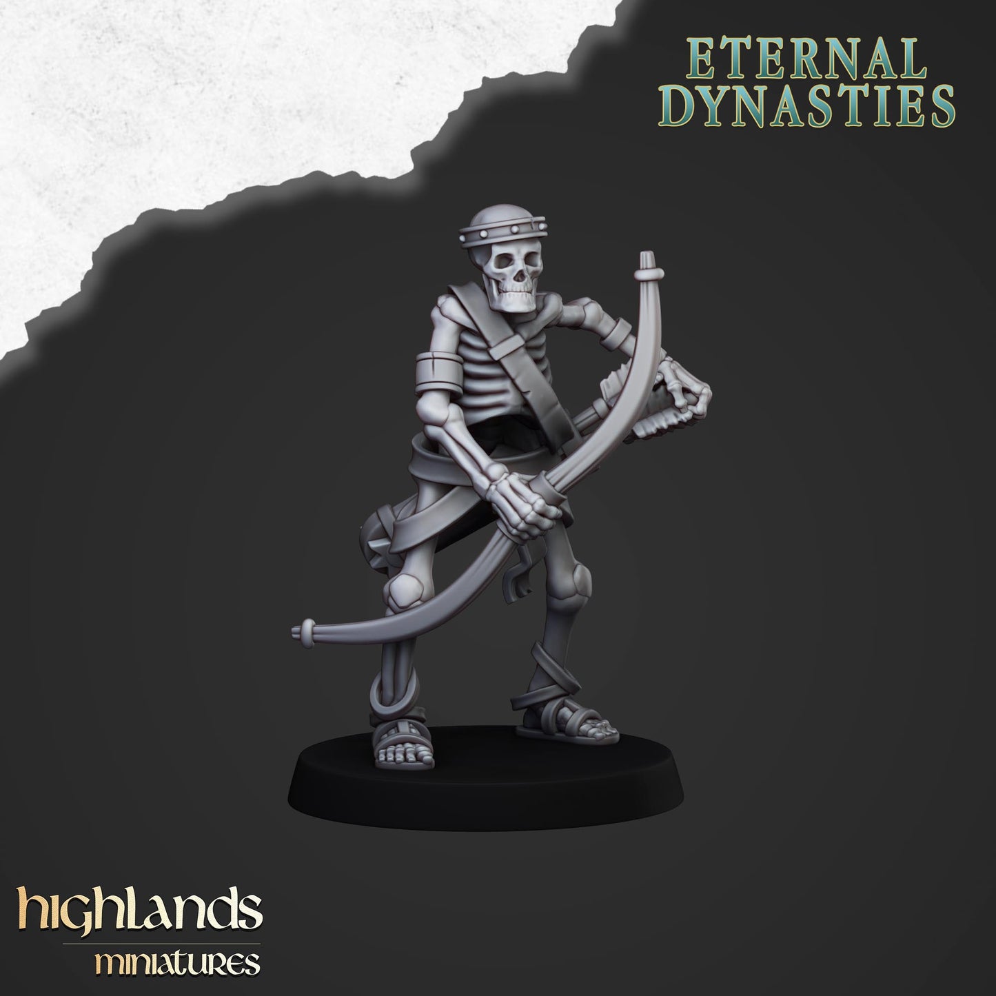 Ancient Skeleton with bows 10x- Highlands Miniatures