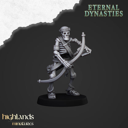 Ancient Skeleton with bows 10x- Highlands Miniatures