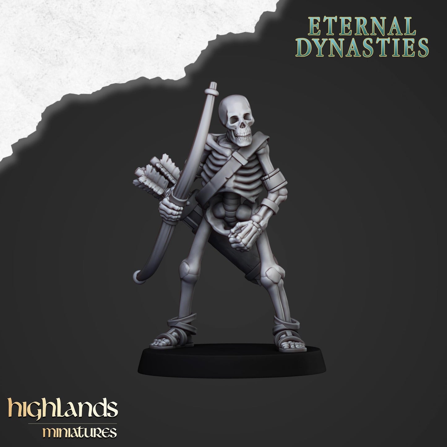 Ancient Skeleton with bows 10x- Highlands Miniatures
