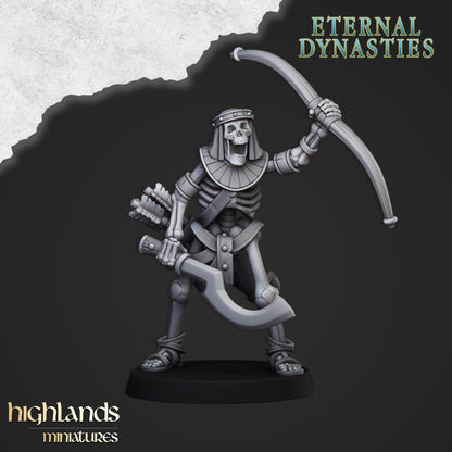 Ancient Skeleton with bows 10x- Highlands Miniatures