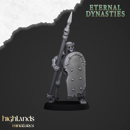 Ancient Skeleton with spears unit 15x- Highlands Miniatures