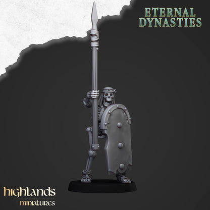 Ancient Skeleton with spears unit 15x- Highlands Miniatures