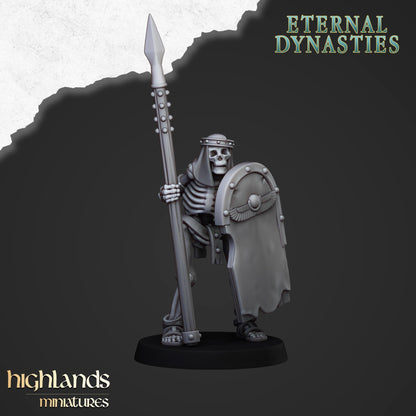 Ancient Skeleton with spears unit 15x- Highlands Miniatures