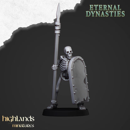 Ancient Skeleton with spears unit 15x- Highlands Miniatures