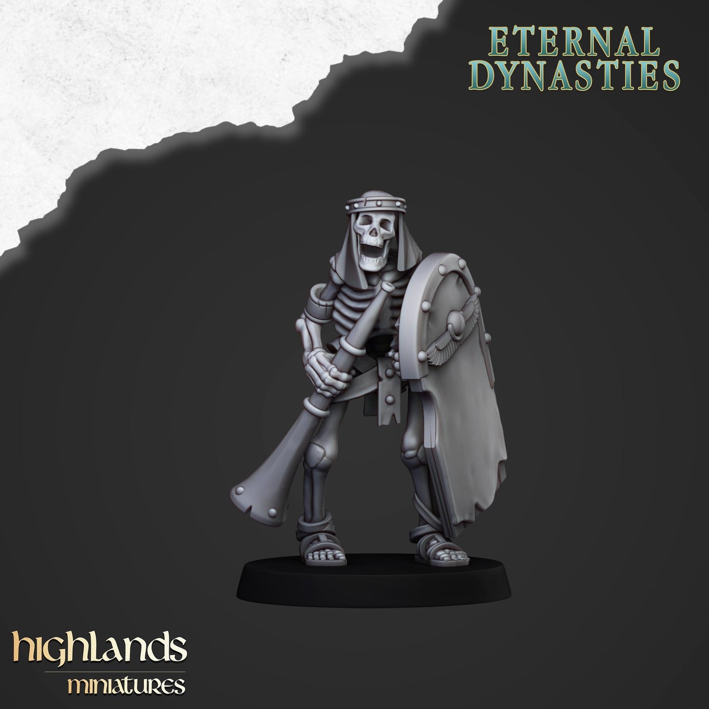 Ancient Skeleton with spears unit 15x- Highlands Miniatures