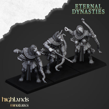 Eternal Dynasties Anubis Guard with bows 3x- Highlands Miniatures