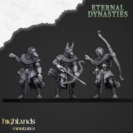 Eternal Dynasties Anubis Guard with bows 3x- Highlands Miniatures