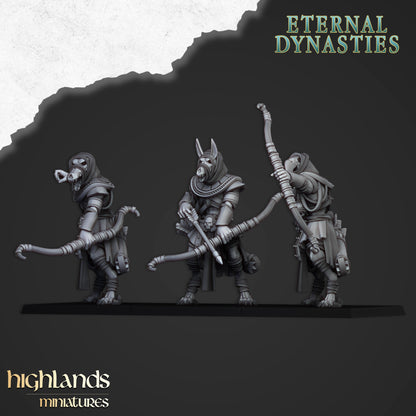 Eternal Dynasties Anubis Guard with bows 3x- Highlands Miniatures