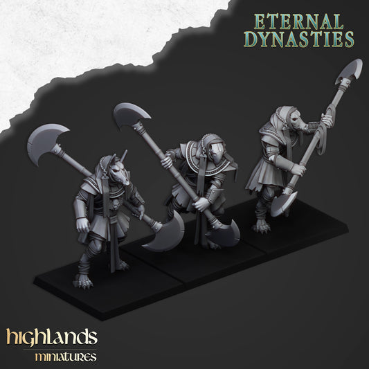 Eternal Dynasties Anubis Guard with Halberds 3x- Highlands Miniatures