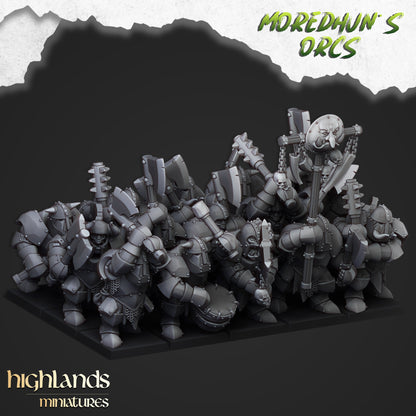 Armoured Orcs with two handed weapons 15x- Highlands Miniatures