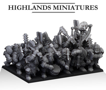Armoured Orcs with two handed weapons 15x- Highlands Miniatures