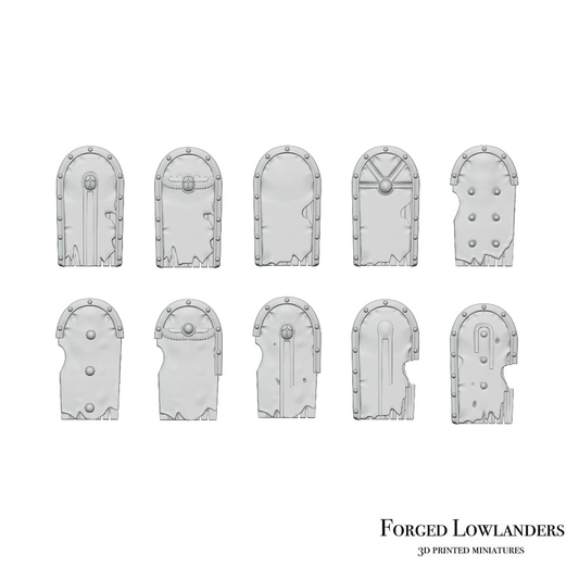 Eternal Dynasties shields 10x - Highlands Miniatures