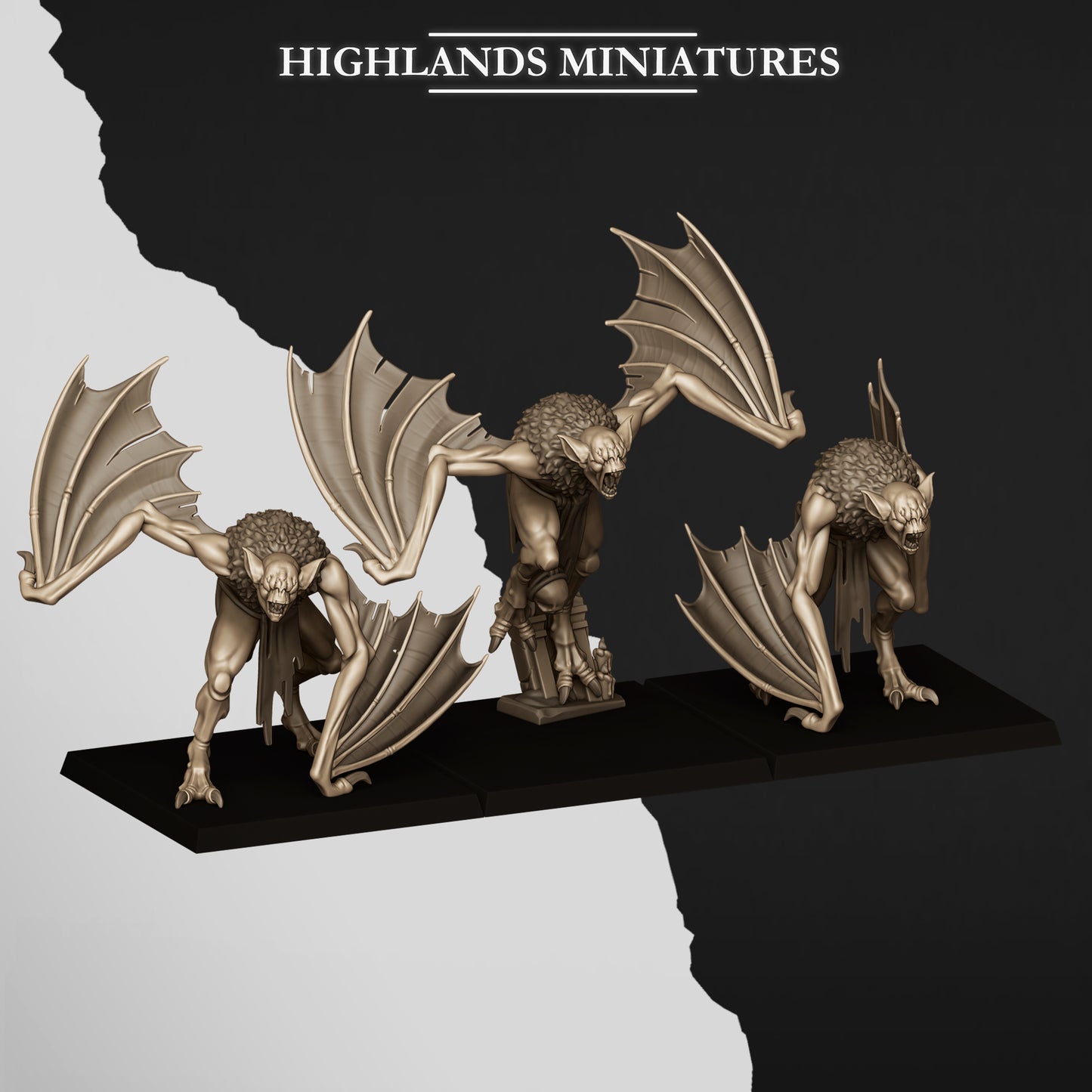 Transilvanya Crypt Bats  3x - Highlands Miniatures