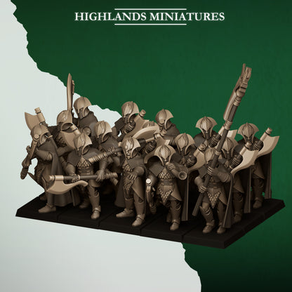 Feral Elves Axemen 15x - Highlands Miniatures