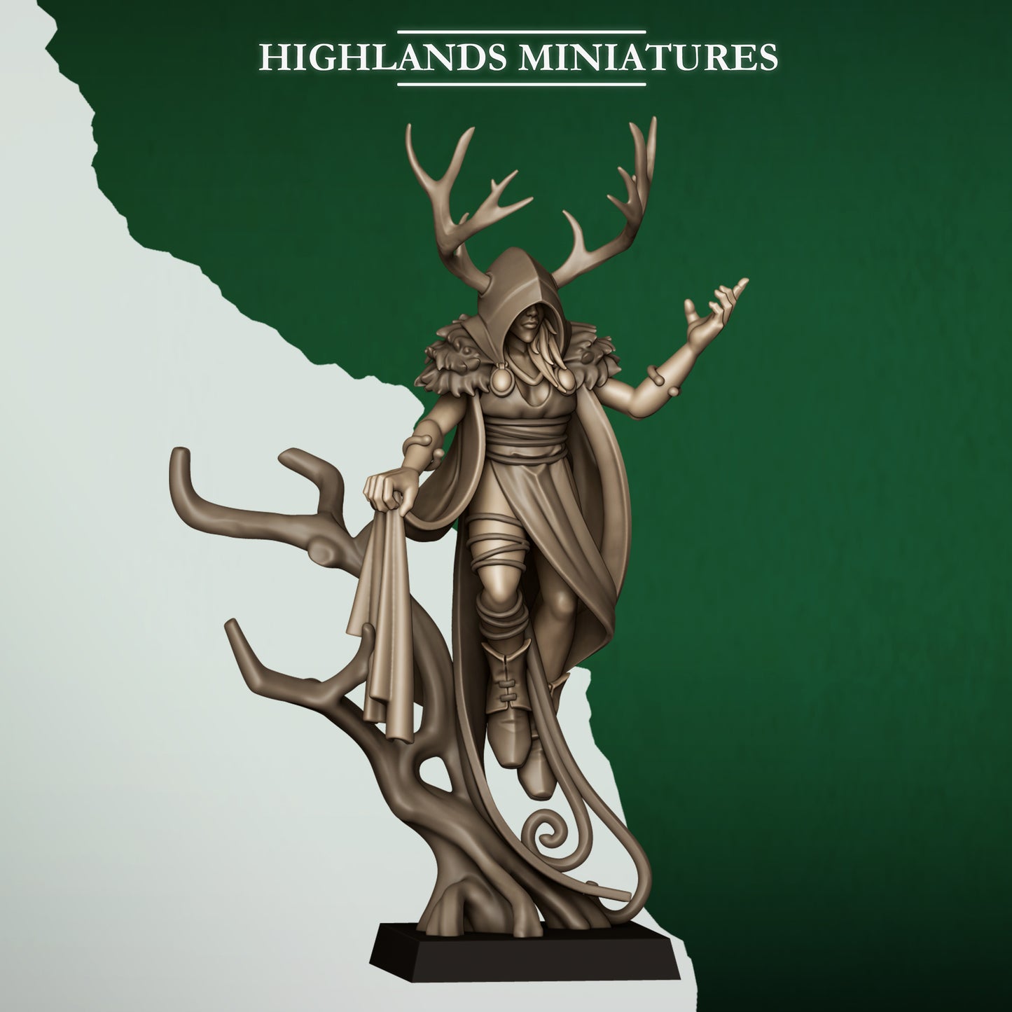Feral Elves Druid - Highlands Miniatures