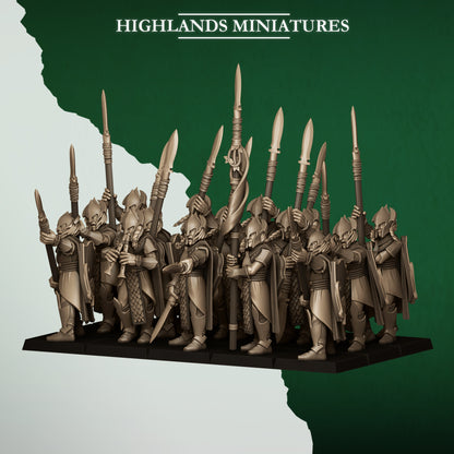 Feral Elves Spearmen 15x - Highlands Miniatures