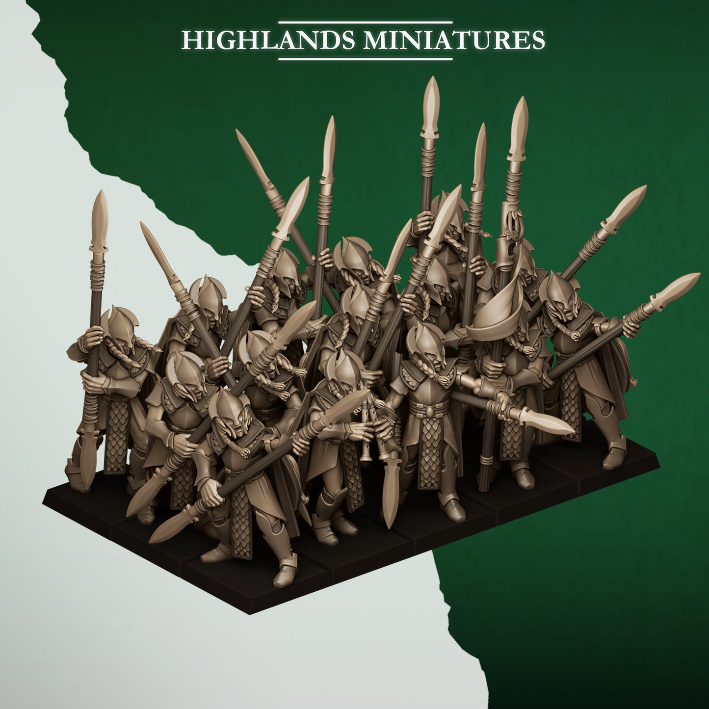 Feral Elves Spearmen 15x - Highlands Miniatures