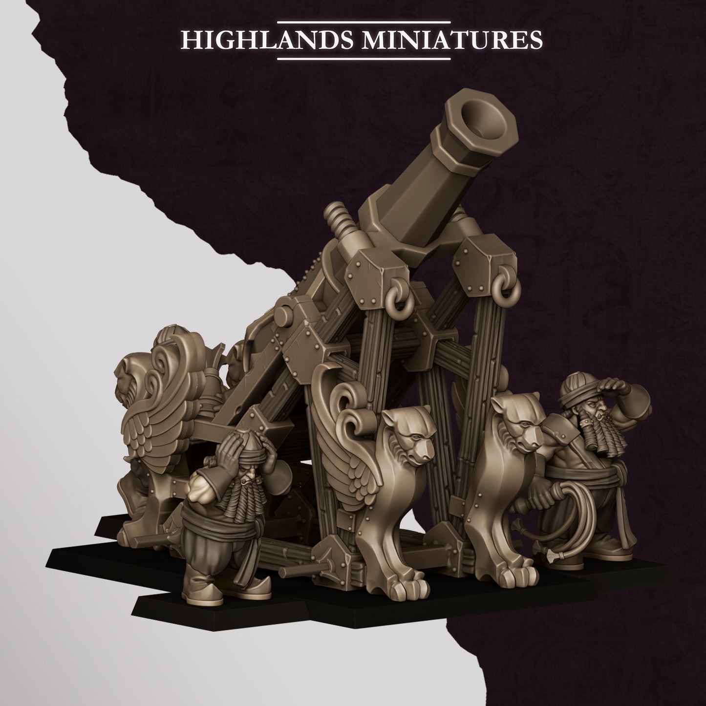 Dwarf Sons of Marduk Mortar- Highlands Miniatures