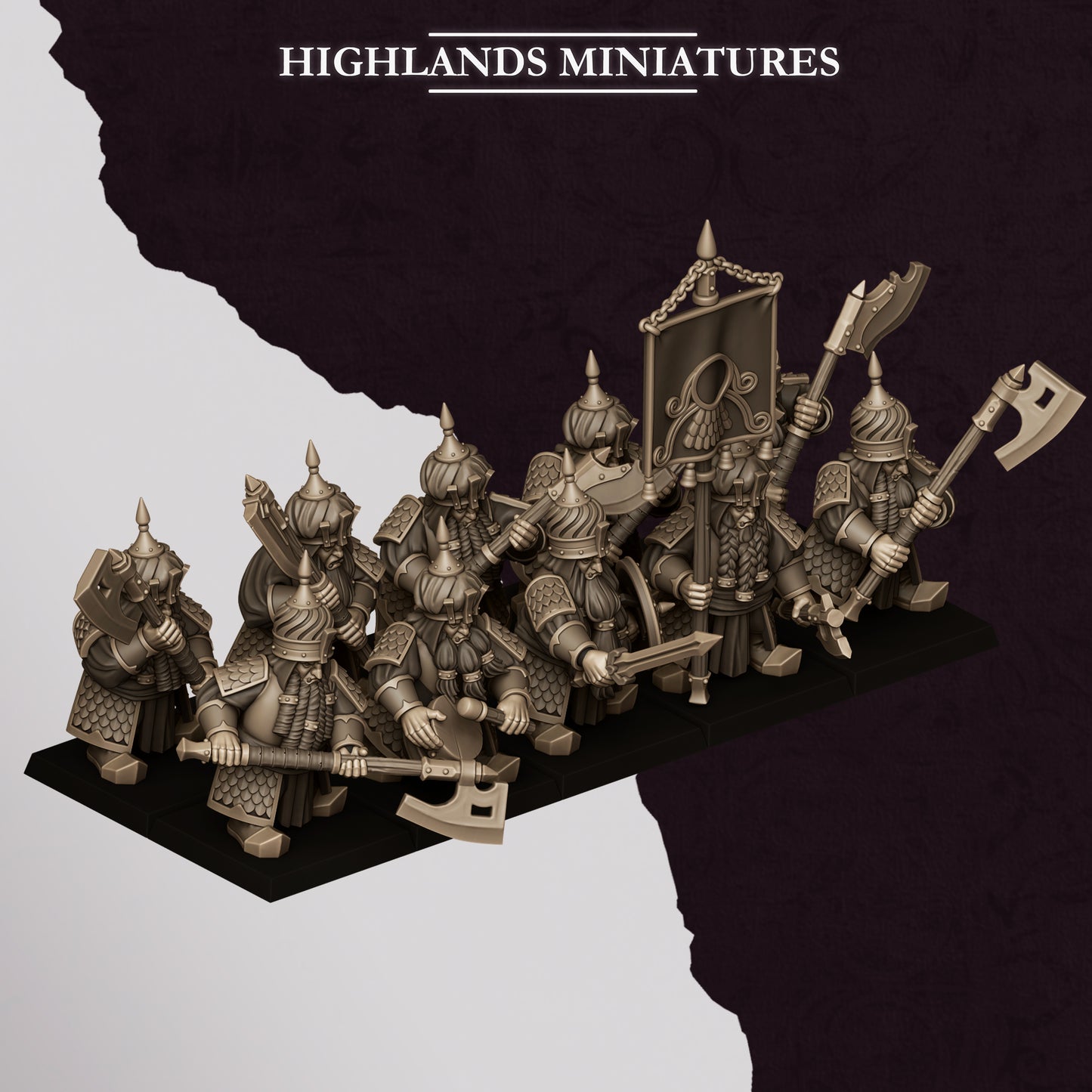 Dwarf Sons of Marduk Warriors Unit 10x - Highlands Miniatures