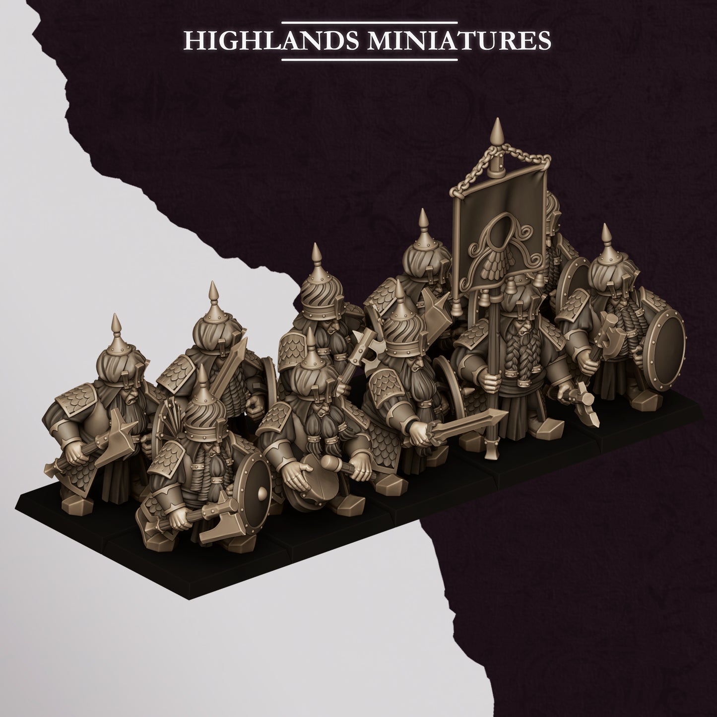 Dwarf Sons of Marduk Warriors Unit 10x - Highlands Miniatures