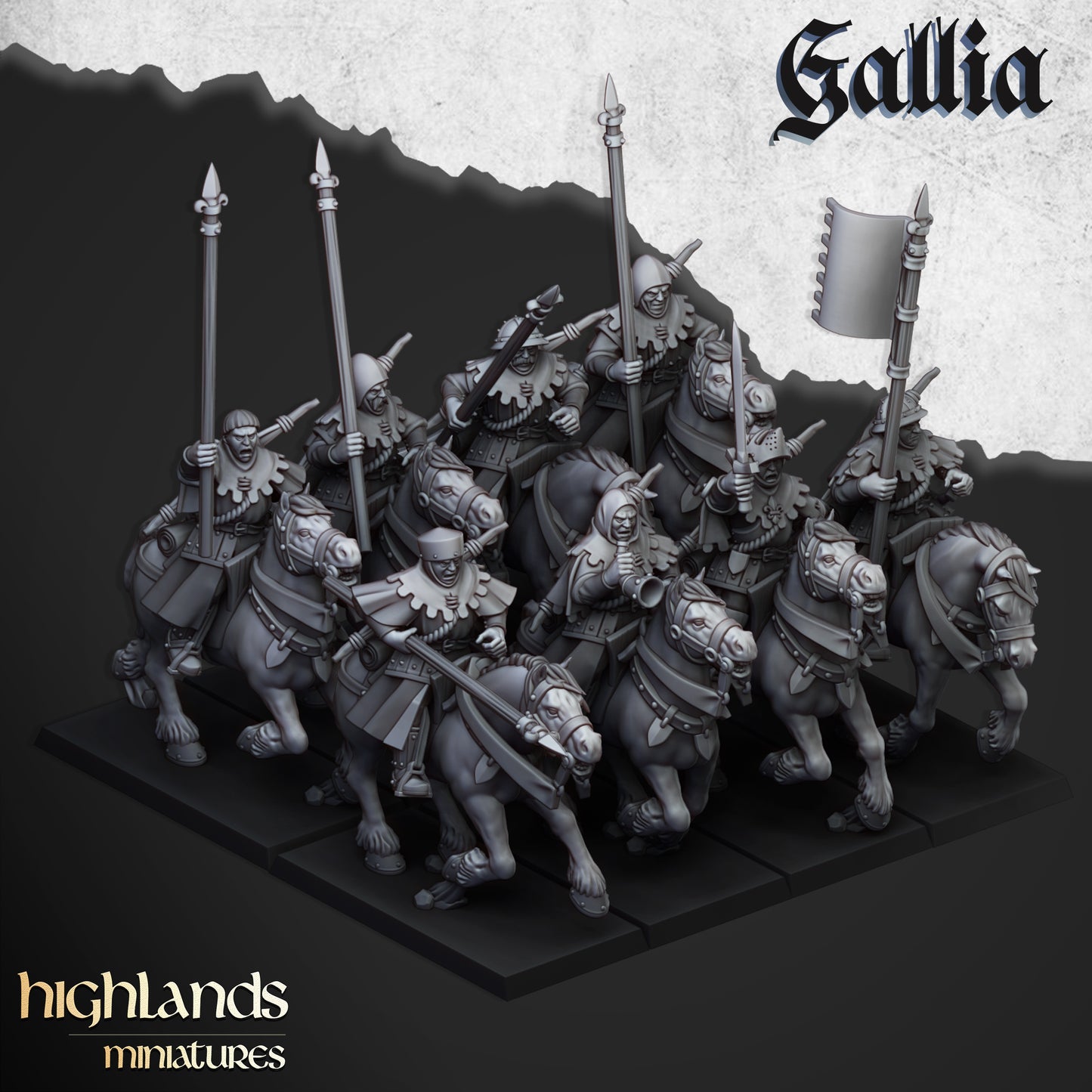 Gallia Mounted men at arms - Highlands Miniatures