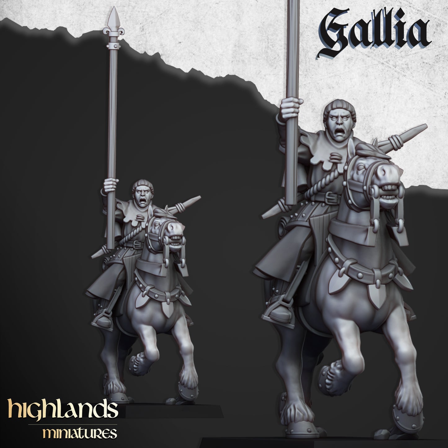 Gallia Mounted men at arms - Highlands Miniatures