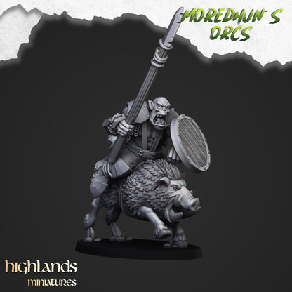 Mounted Orcs on boars 8x- Highlands Miniatures