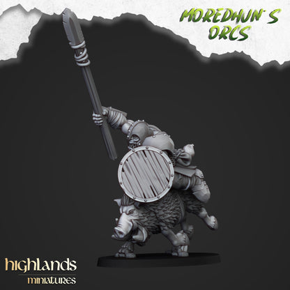 Mounted Orcs on boars 8x- Highlands Miniatures