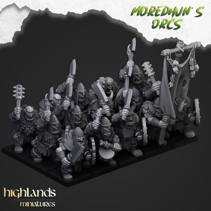Orc Warriors with hand weapons 15x- Highlands Miniatures