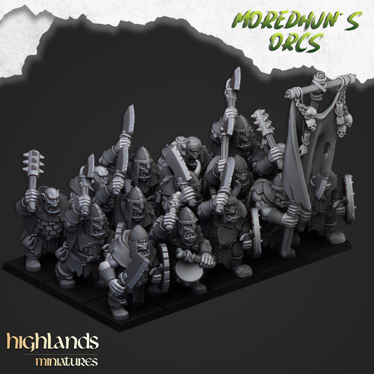 Orc Warriors with hand weapons 15x- Highlands Miniatures