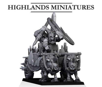 Orc Boar Chariot- Highlands Miniatures