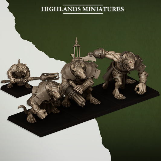 Sewer Vermin Ratgors and Ratgor Master - Highlands Miniatures