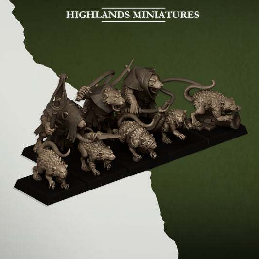 Sewer Vermin Rats and Rat masters- Highlands Miniatures
